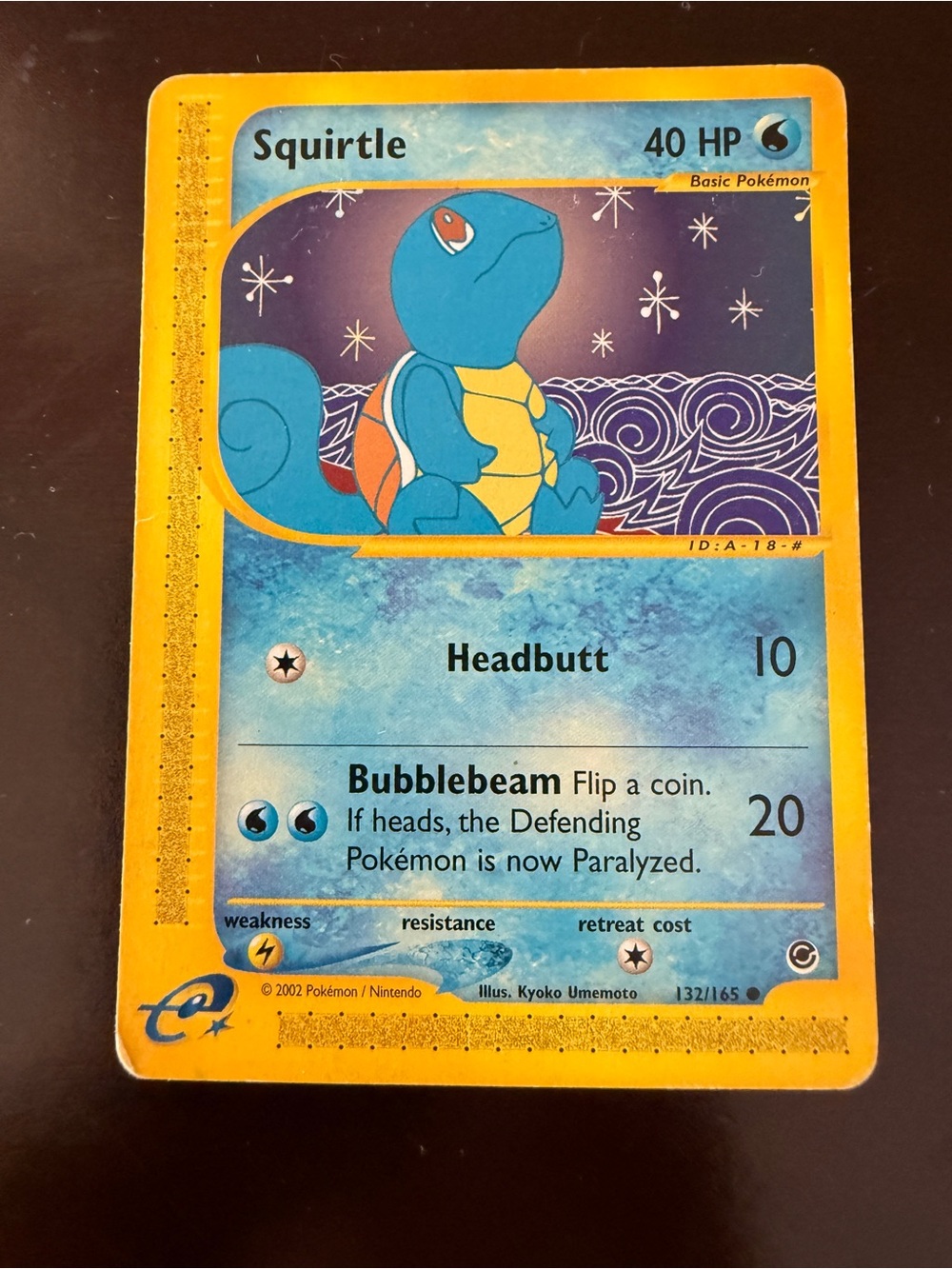 Pokémon Squirtle 132/165 Expedition Base Set Regular Card